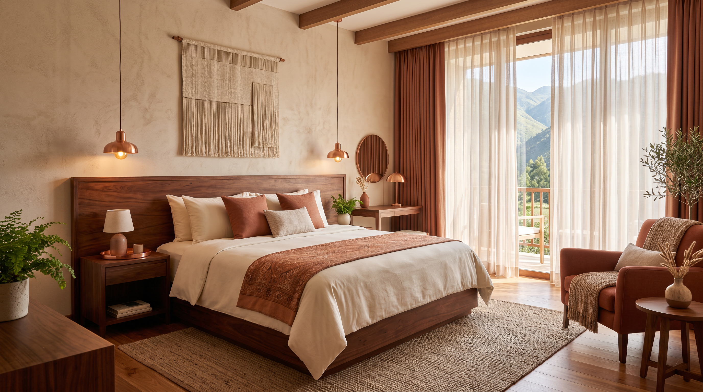 Suite del Gaming Resort Club con cama king y decoración cálida
